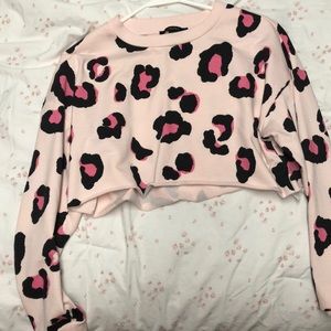 Forever 21 pink leopard mini crop top